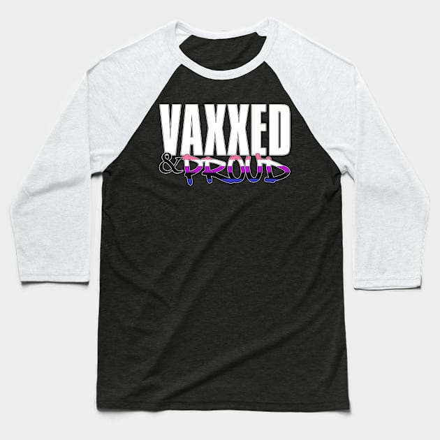 Vaxxed & Proud Genderfluid Pride Flag Baseball T-Shirt by wheedesign